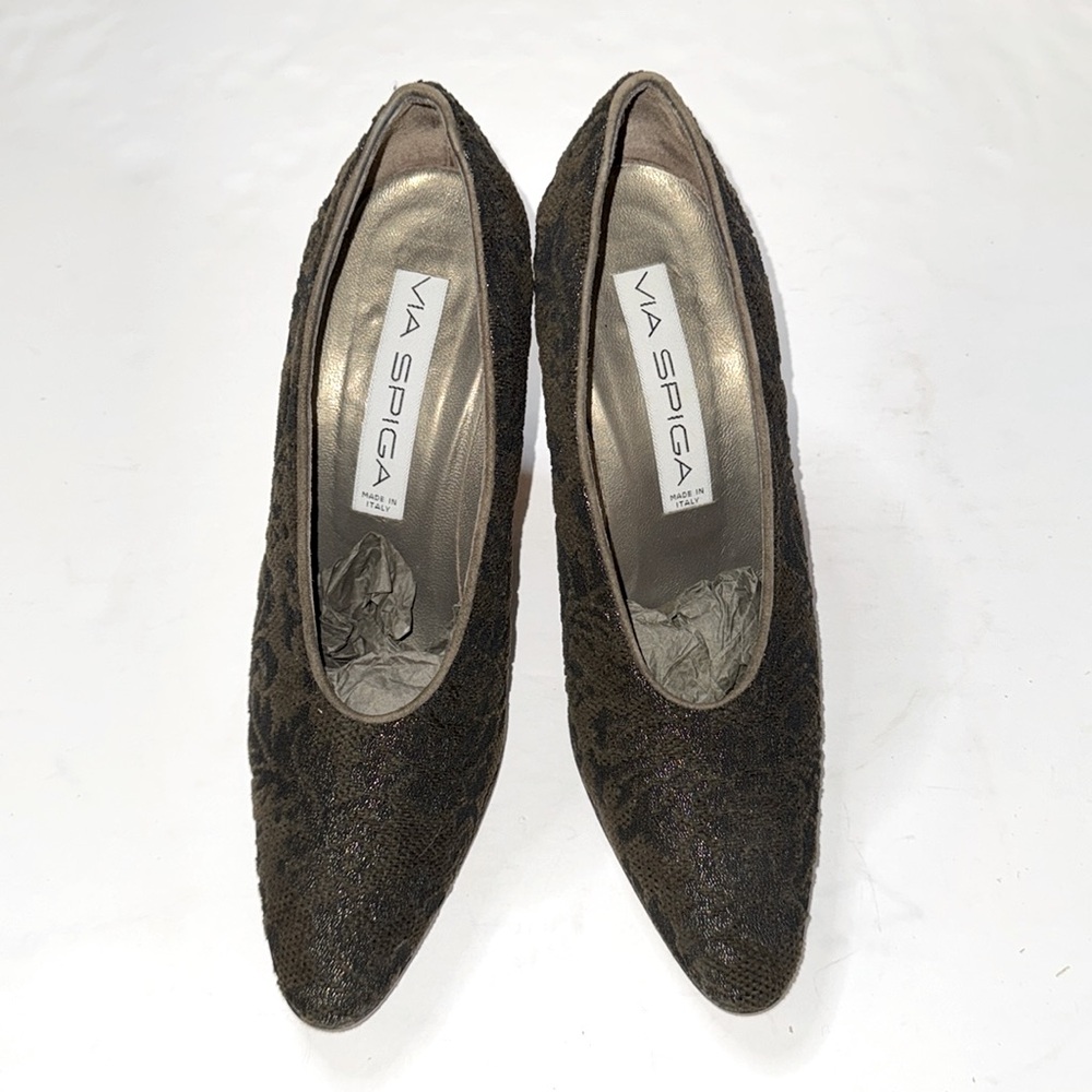 Via Spiga Lace and Suede Pumps